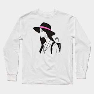 Stylish Travel Girl Long Sleeve T-Shirt